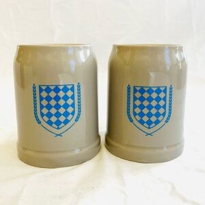 Vintage Rastal German Stoneware Beer Stein Set of 2